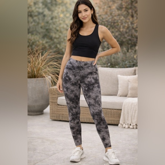 Rachel Zoe Pants - Rachel Zoe Tie Dye High Rise Leggings Size M Gray Black Athleisure